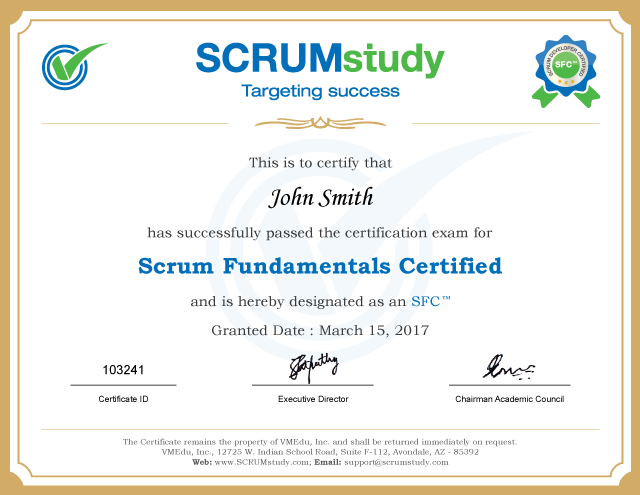 Scrum Fundamentals with AI Certified (SFC<sup>™</sup>) Certificate